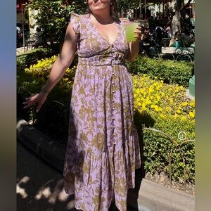 Anthropologie Peregrine Midi Dress - Lilac & Olive